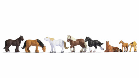 Noch 36762 - Figure Set - Draught Horses (N Scale)