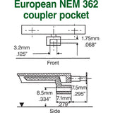 KD-17 - NEM 362 European-Style Couplers - Short (HO Scale)