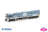 NR Class locomotive NR59 SteelLink with large side numbers - Grey & White (NNR-10) N-Scale