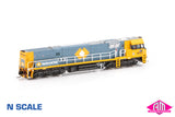 NR Class locomotive NR10 National Rail with large side numbers - Orange & Grey (NNR-1) N-Scale