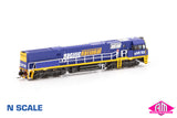 NR Class locomotive NR103 Pacific National (Trial livery) - Blue & Yellow (NNR-23) N-Scale