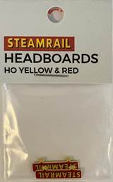 The Train Girl - TTG060 - Steamrail Headboards - Yellow & Red - 2pc (HO Scale)