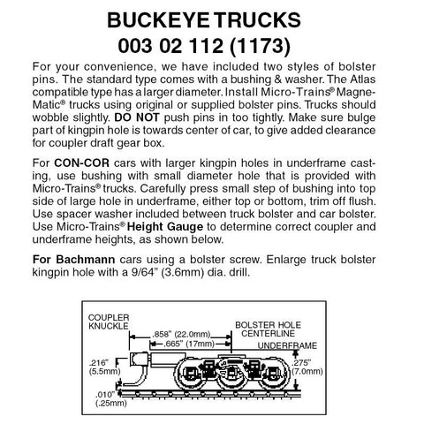 00302112 - Buckeye Bogies - 1 pair (N Scale)