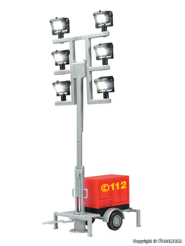 Viessmann - 1344 - Luminous Giraffe Fire Brigade on a Trailer with 6 LEDs - White (HO Scale)
