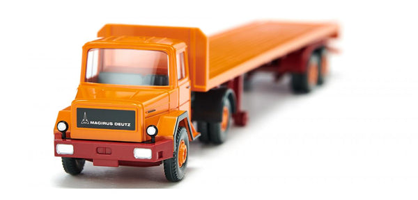 17055405 - Magirus Deutz Flatbed Semi Trailer Truck (HO Scale