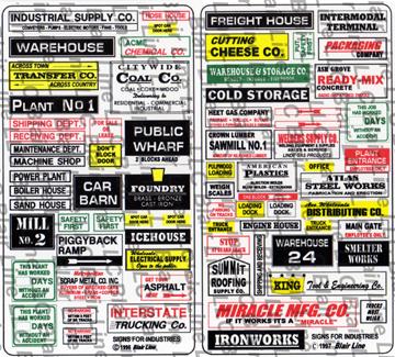 184-155 - Signs for Industries (HO Scale)