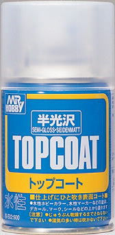 B502 Mr Topcoat Semi Gloss Clear Spray Can 88ml