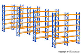 Kibri - 38613 - Deco Set Pallet Shelving System - 4pc (HO Scale)