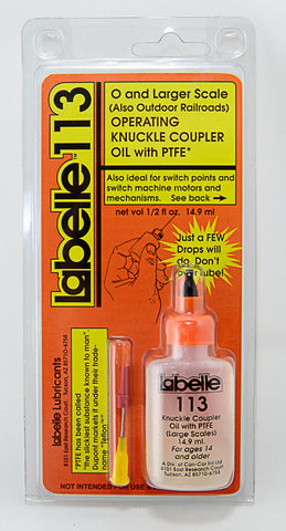 Labelle - 430-113 -  Knuckle Coupler Oil with PTFE (O Scale)