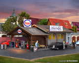 Vollmer - 45599 - Service Station - Pfizis Garage with Petrol Station (HO Scale)