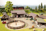 Noch 66717 - Micro-Motion Riding Arena with Horseboxes (HO Scale)