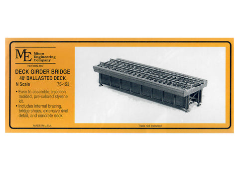 Micro Engineering - 75-153 - Deck Girder Bridge - 40' Ballasted Deck (N Scale)