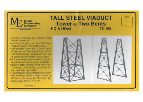 Micro Engineering - 75-169 - Tall Steel Viaduct - Tower or Two Bents - 3-Story (HO Scale)