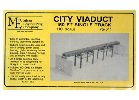 Micro Engineering - 75-511 - City Viaduct - 150' Single Track (HO Scale)