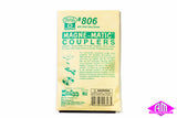 KD-806 - #806 Short Centerset Plastic Couplers with Plastic Short Gearboxes - Black 1pr (O Scale)