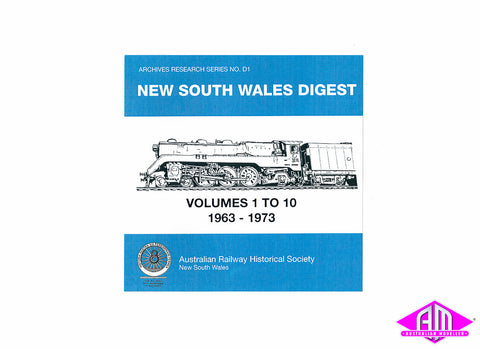Australian Railway Historical Society, New South Wales Digest - Vol 1 to 10 (1963-1973) (Discontinued)