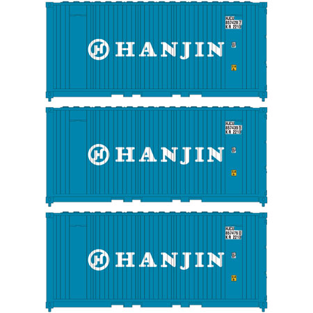 ATH17700 - 20' Panel Side Container - Hanjin 3pc (N Scale)