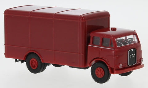BK78377 - MAN 10.212 F Box Wagon - Dark Red/Red (HO Scale)