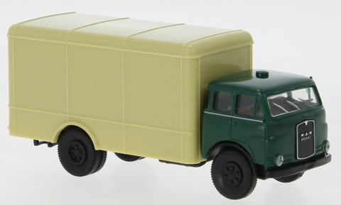 BK78379 - MAN 10.212 F Box Wagon - Dark Green/Beige (HO Scale)