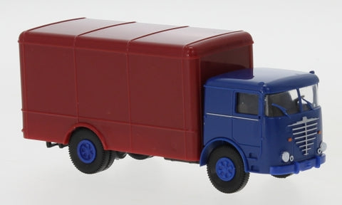 BK79220 - Büssing LU 11 F Box Wagon - Blue/Dark Red (HO Scale)