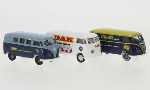 BK90492 - Set with 3 VW Bulli Models - Australian Brands - Oak, Qantas, Rothmans (HO Scale)