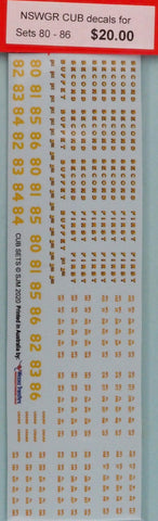 SJ-CUBD2 - CUB Sets - 80-86 Decals (HO Scale)