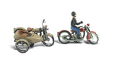 D228 - Motorcycles & Sidecar (HO Scale)
