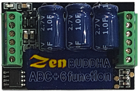 DCC Concepts DCD-ZBHP.6 - Zen Black “Buddha” Decoder: O and Large Scale - 5 Amp, 6 Function, Built-in High Power Stay Alive