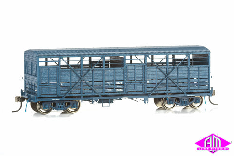 NSWGR Bogie Cattle Wagon - BCW - PTC Blue - 3-Pack - Pack 4 (HO Scale)