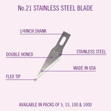 Excel - EXL20021 - Replacement Blades - #21 Stainless Steel Blade (5pc)