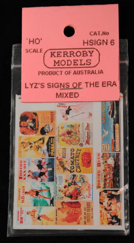 KM-HSIGN06 Lyz's Signs of the Era Mixed - Tooth's, Cyclops, Nugget, Malvern Star (HO Scale)