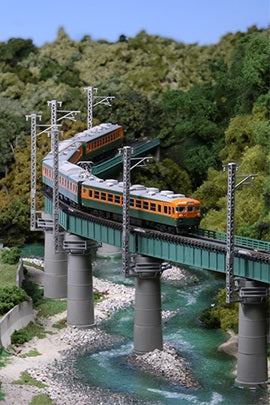 KA20-466 Deck Girder Bridge Curve 488mm 15 Degrees Green