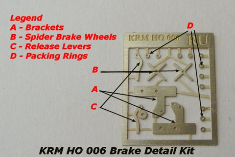 KRM-HO006.5 - Brake Detail for Trainorama RU/UL Hoppers - 5pc (HO Scale)