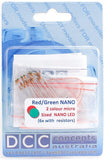 DCC Concepts LED-NLRG - NANOlight (w/Resistors) - 2 Colour - Red/Green (6 Pack)