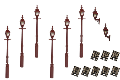 DCC Concepts LML-VPGMR - Value Pack - Gas Lamps - Maroon - 8pcs (HO Scale)