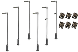DCC Concepts LML-VPMSL - Value Pack - Modern Post Lamps - Grey - 6pcs (HO Scale)