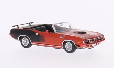 RIK38383 - Plymouth Hemi Cuda Convertible - Red/Decorated (HO Scale)