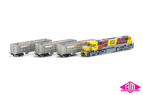 Queensland Rail Locomotive Starter Set With 3 Cattle Wagons (HO Scale) SET03HO
