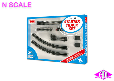 Peco - ST-301 - Code 80 Setrack - Starter Track Set - 2nd Radius Curves (N Scale)