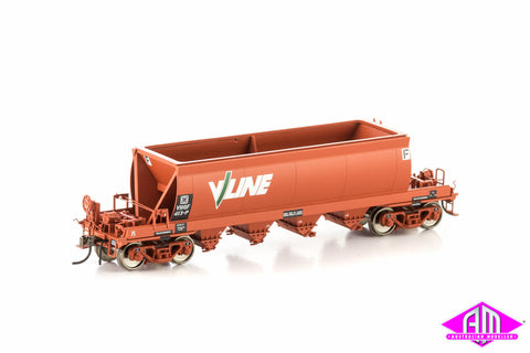 VHQF Quarry Hopper, Wagon Red with V/Line Logo, 4 Car Pack VHW-11