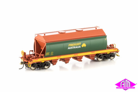 VHSF Sand Hopper, Green & Yellow with Large Freight Australia Logo, 4 Car Pack VHW-16