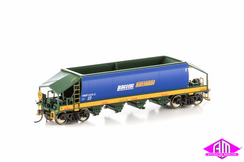VHQF Quarry Hopper, Blue & Yellow with Pacific National Logo, 4 Car Pack VHW-22