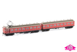 Tait VR Carriage Red with Disc Wheels & No Signs - 7 Car Set VPS-23 HO Scale