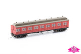 Tait VR Carriage Red with Disc Wheels & No Signs - 7 Car Set VPS-23 HO Scale