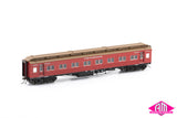 E Passenger Car The Overland, Carriage Red with etched "The Overland" nameplate - 4 Car Set VPS-37