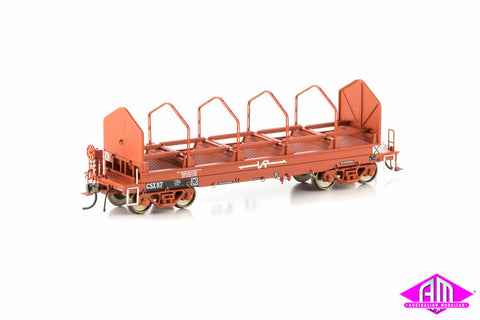 CSX Coil Steel Wagon Small VR Logo (with tarp supports) 4 Car Pack VSW-3