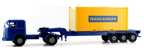 BK79218 - Büssing 20ft Box Container SZ - Trans Europe (HO Scale)