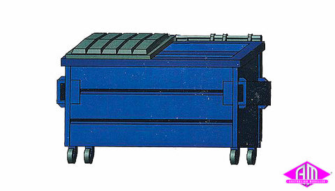 HI-8003 - Trash Dumpsters - Blue /3 (HO Scale)