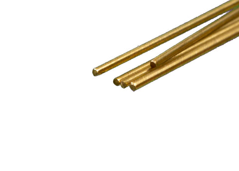 KRM-W015 - Brass Wire - Hard Drawn - 5pc (1.5mm dia x 300mm)