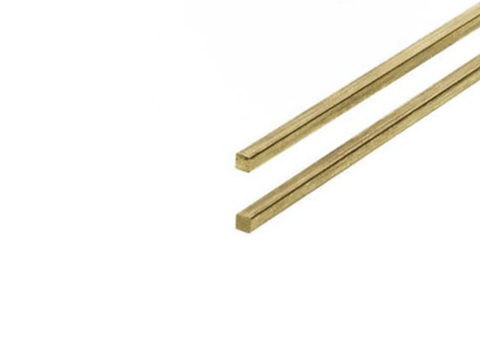 KRM-SQ008 - Brass Wire - Hard Drawn - 3pc (0.8 mm Sq x 300 mm)